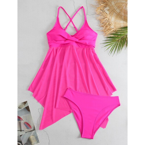 Elegant European and American Women's Sheer Mesh One-Piece Swimsuit High-Waisted Mesh Bathing Suit with Crossed Top and Double Shoulder Straps