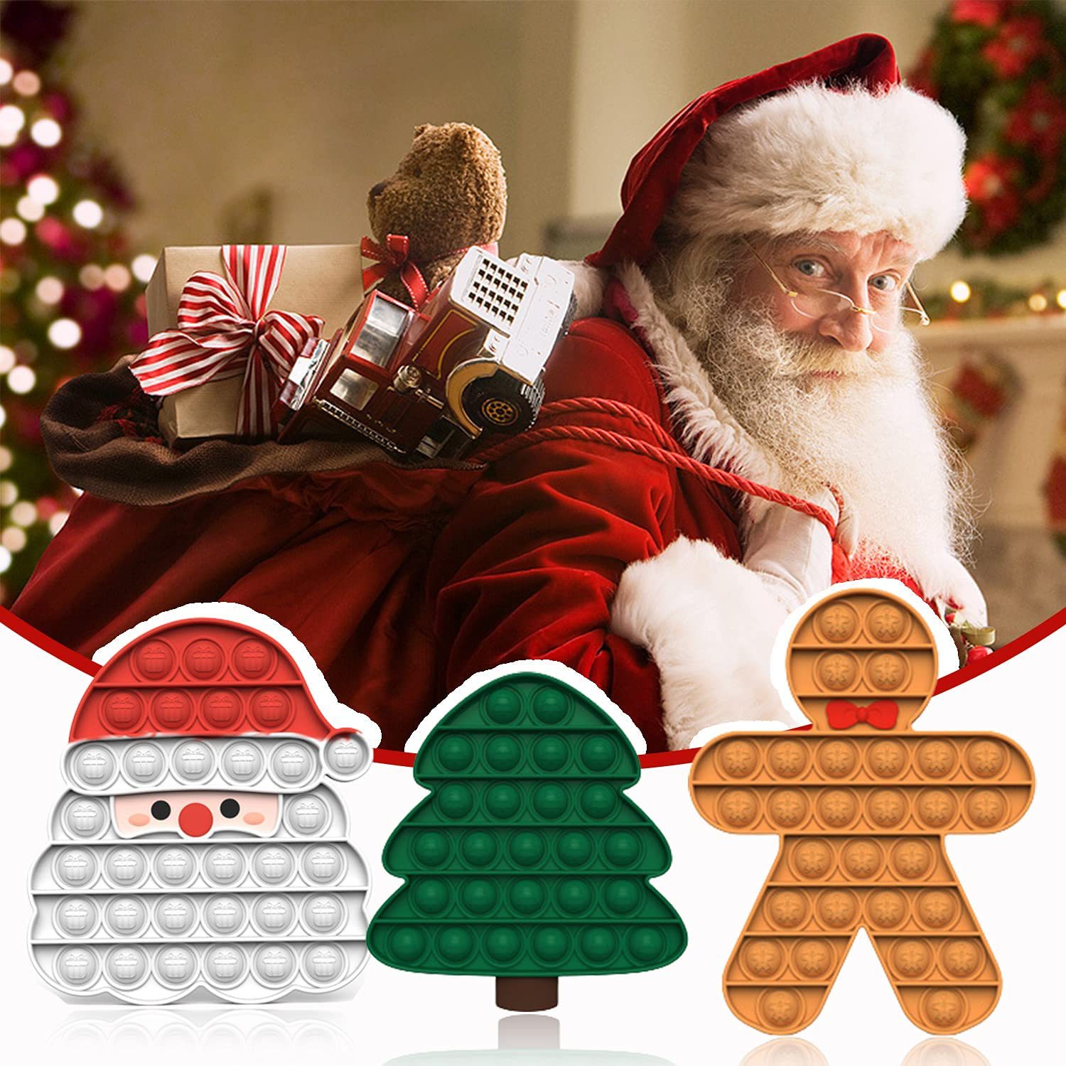 80g Weight Children Unisex Cartoon Santa Claus Dinosaur Silica Gel Fidget Toys