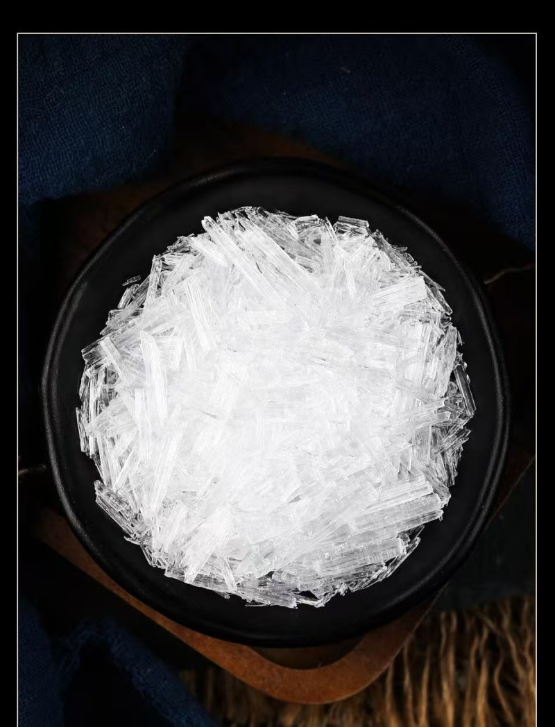 Menthol Crystals (Mentha arvensis) — Natural Bo He Nao Cooling Agent, Food-Grade Herbal Material key features