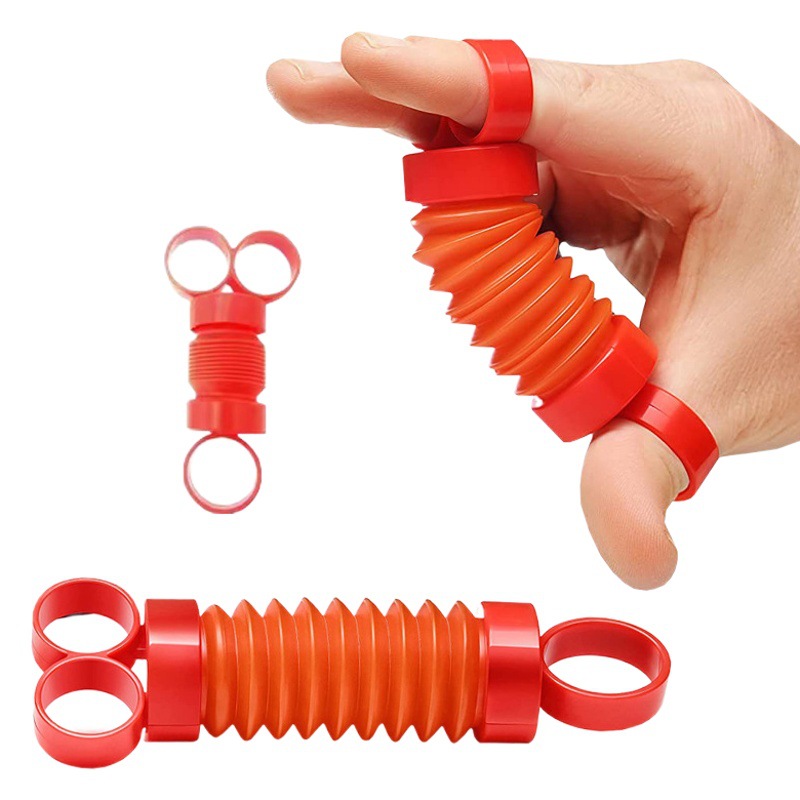 Transfronterizo nuevo amazon dedo tubo telescópico POP TUBOS dedo tire tubo fuelle juguete de descompresión