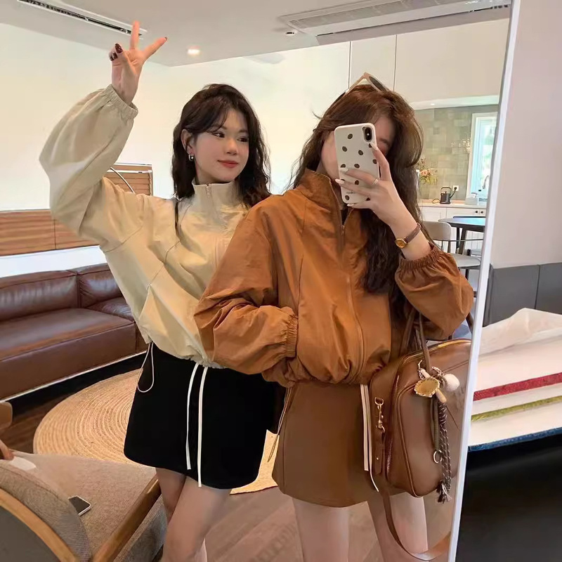 Women's Korean-style 2025 Summer New Loose Jacket Casual Zipper Top