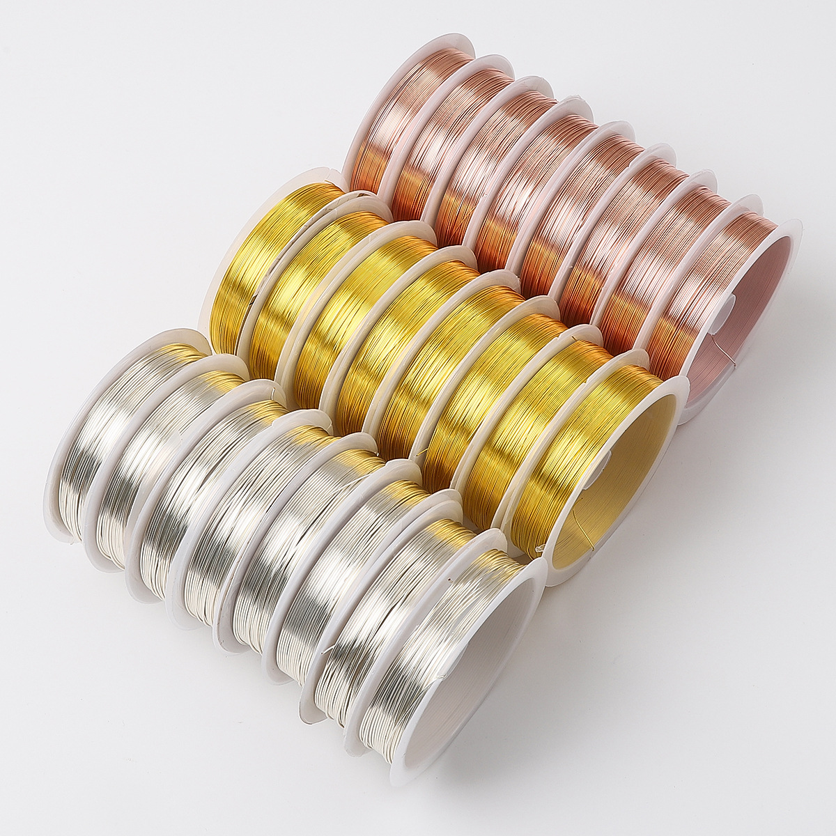 Línea tejida de alambre de cobre multicolor con forma de hilo estereotipado hecha a mano DIY para hacer accesorios de materiales de hilo de flores enredadas con cabello de estilo antiguo