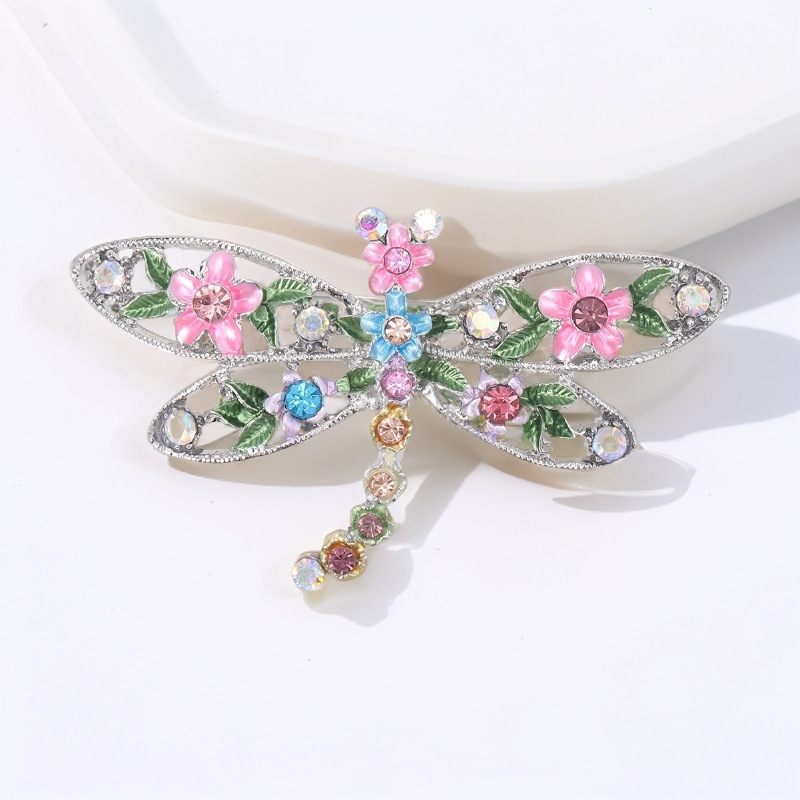 New Multi-Color Retro Multi-Color Oil Dripping Enamel Colorful Dragonfly Brooch for Men and Women, Insect Pin Corsage Jewelry