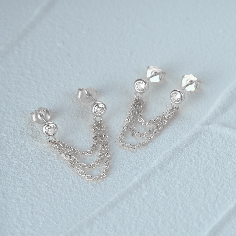 1 Paire Style Ig Géométrique Gland Argent Sterling Boucles D'oreilles display picture 24