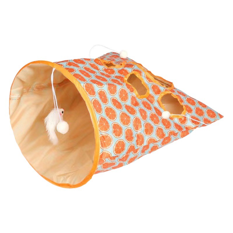 Gato de juguete divertido gato palo mascota auto-Hola diamante bolsa de juguete plegable anillo de papel túnel ratón mordedura-resistente gatito suministros