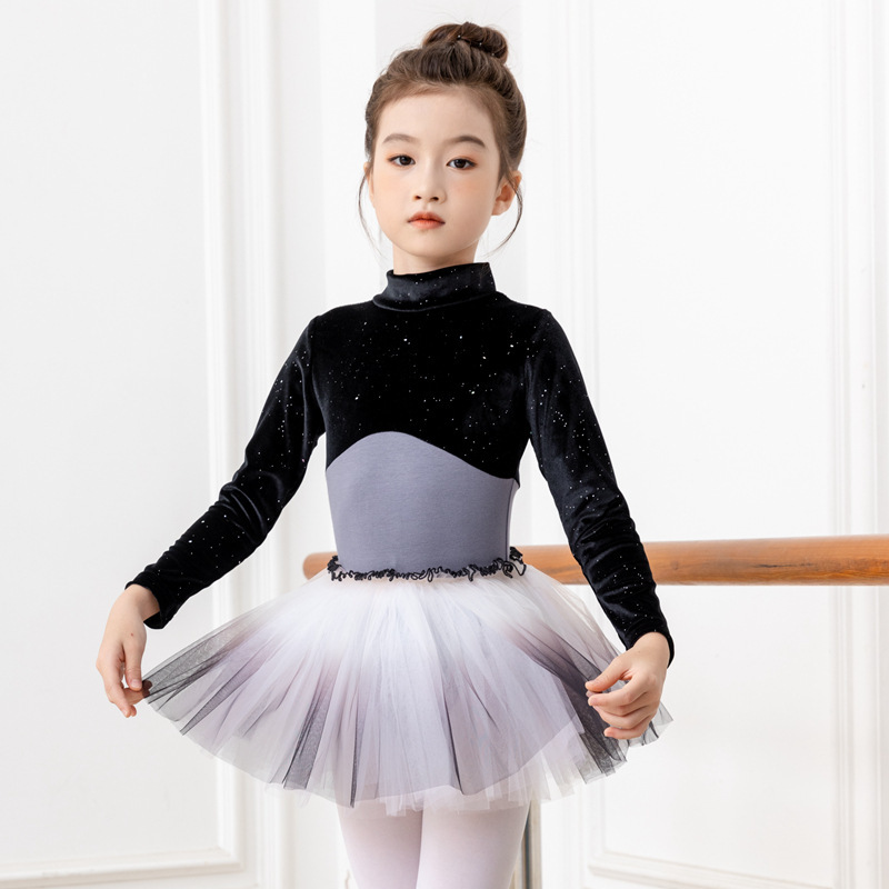 Children's dance practice clothes girls' long-sleeved autumn and winter New grading clothes ballet Chinese dance clothes gymnastics body clothing