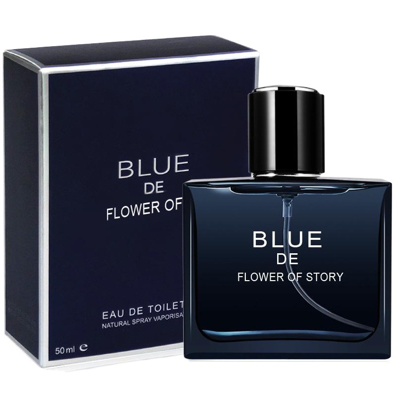 Internet Celebrity Popular Blue Men's Perfume Fresh and Long-Lasting Fragrance Cologne Light Fragrance 50ml Factory Direct Sales Wholesale