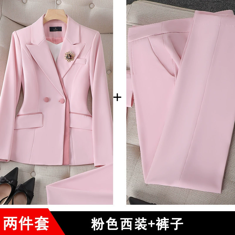 Fuchsia classic suit jacket, set, bright catchy style, for beauty salons