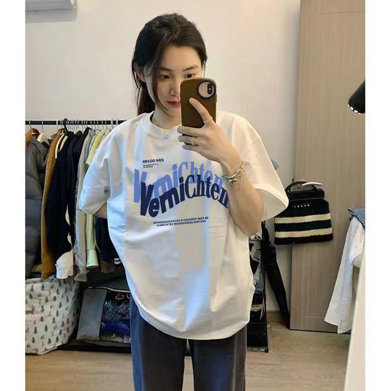 Bolsa de expresión facial manga corta Camiseta Linda cuello redondo Camiseta de manga corta para hombres y mujeres estilo coreano estudiante moda suelta ins Top par desgaste T image 13