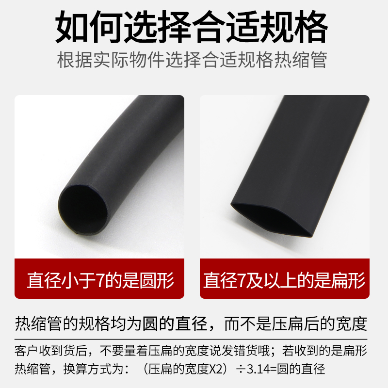 Doméstico doble cable de datos de revestimiento térmico retráctil Φ 0.6-180mm retráctil rápido aislante de protección ambiental revestimiento negro