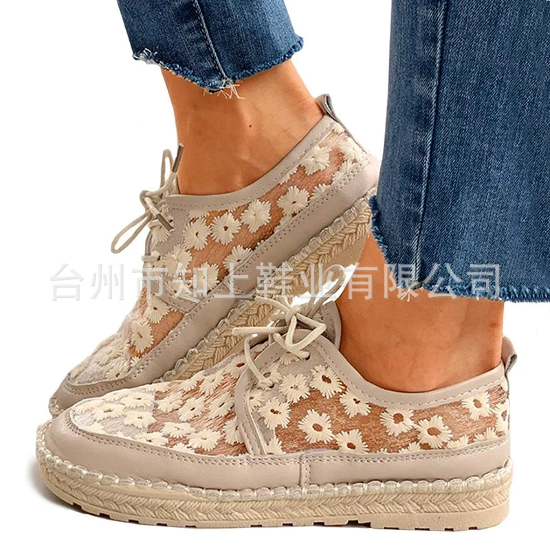 Летняя сетчатая повседневная обувь, низкая тканевая обувь, Aliexpress, цветочный узор