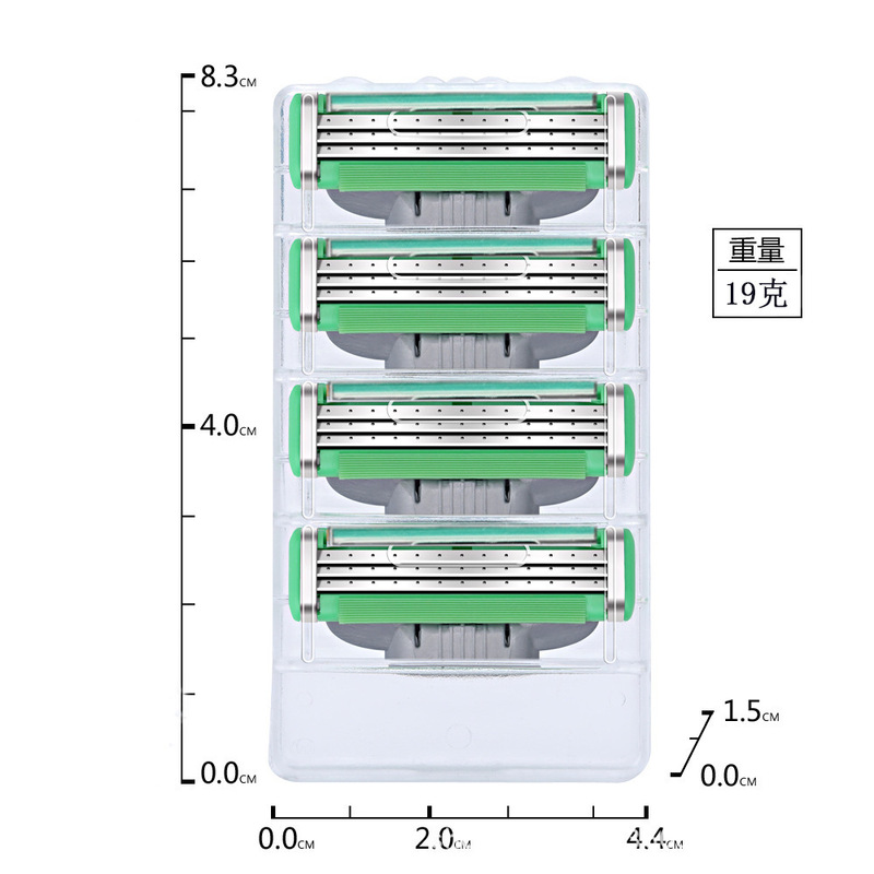 Three-Layer Manual Razor Cross-Border Wholesale Green Men's Shaving Razor Old-Fashioned Blade Holder