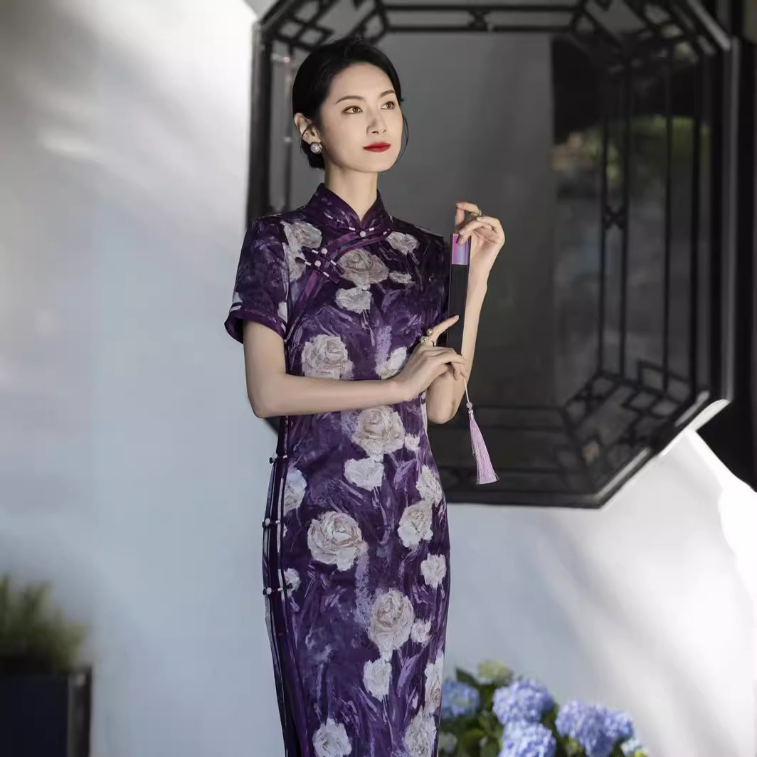 Long spring summer cheongsam