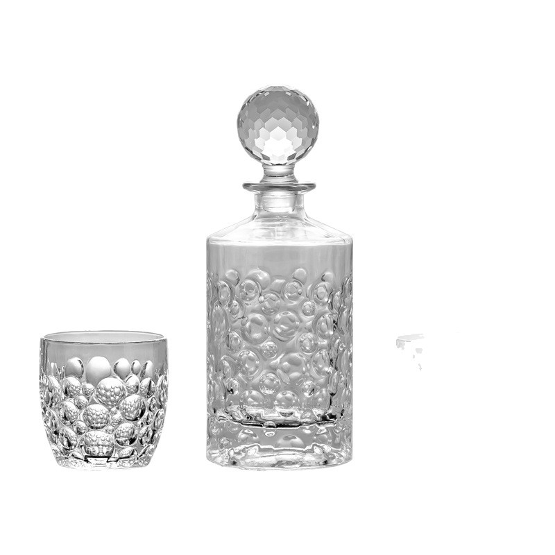 Botella de vino de whisky más vendida de Amazon Juego de utensilios de vino de vidrio de cristal de alta gama Botella de vino de nido de abeja sellada con tapa