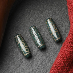 Nine eyes beads green agate spacer beads handmade DIY beaded text play bracelet Xizang-style beads necklace loose beads accessories