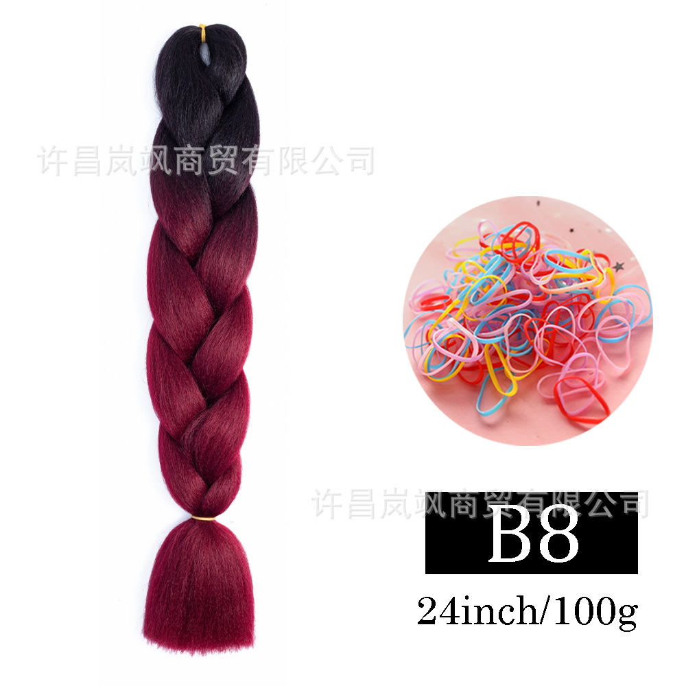 Peluca de trenza grande africana, color, trenza sucia, cuerda para el cabello, degradado, fibra química, trenza grande, reggae, hip-hop, trenza sucia, trenza