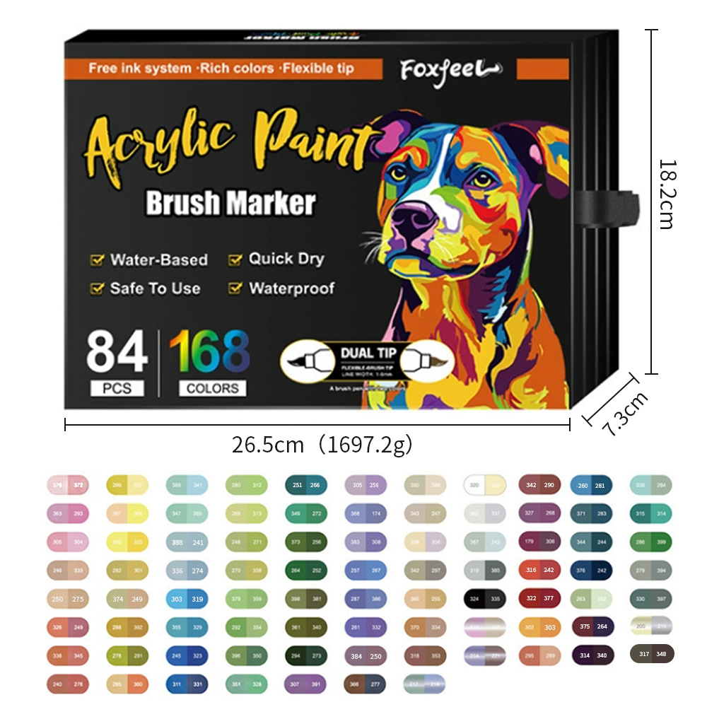 Transfronterizo Amazon venta caliente doble cabeza de doble color multicapa caja de dibujo acrílico marcador bolígrafo especial para estudiantes de pintura