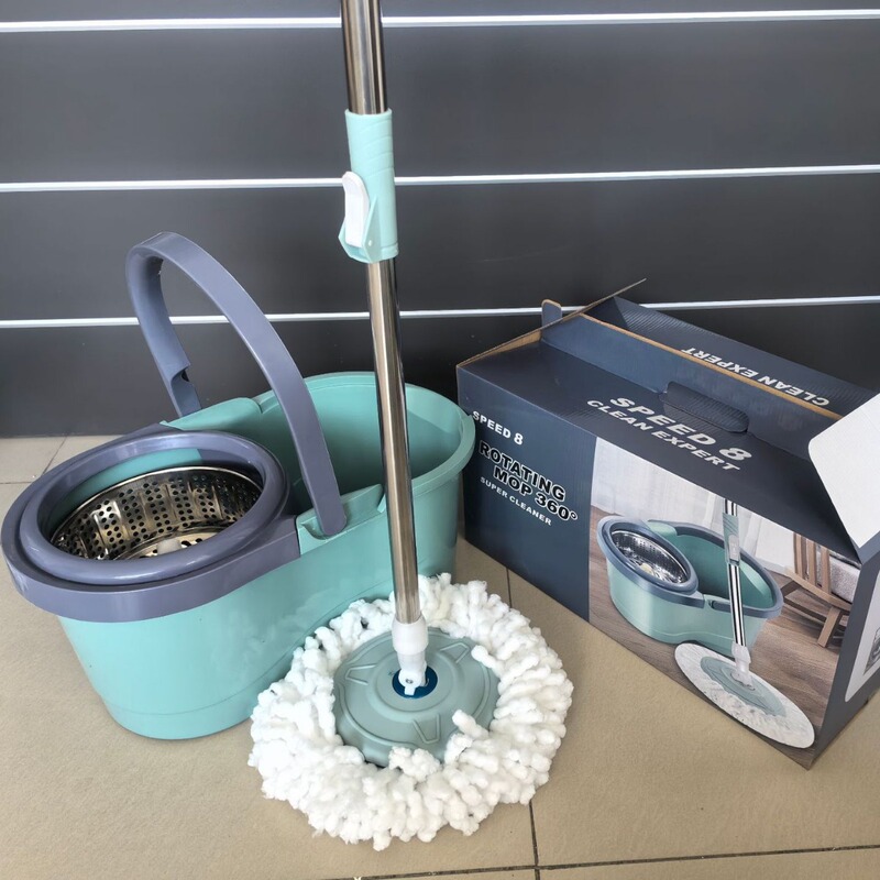 Popular Quick-Spin Mop for Household Cleaning, Hands-Free Lazy Mop with Bucket