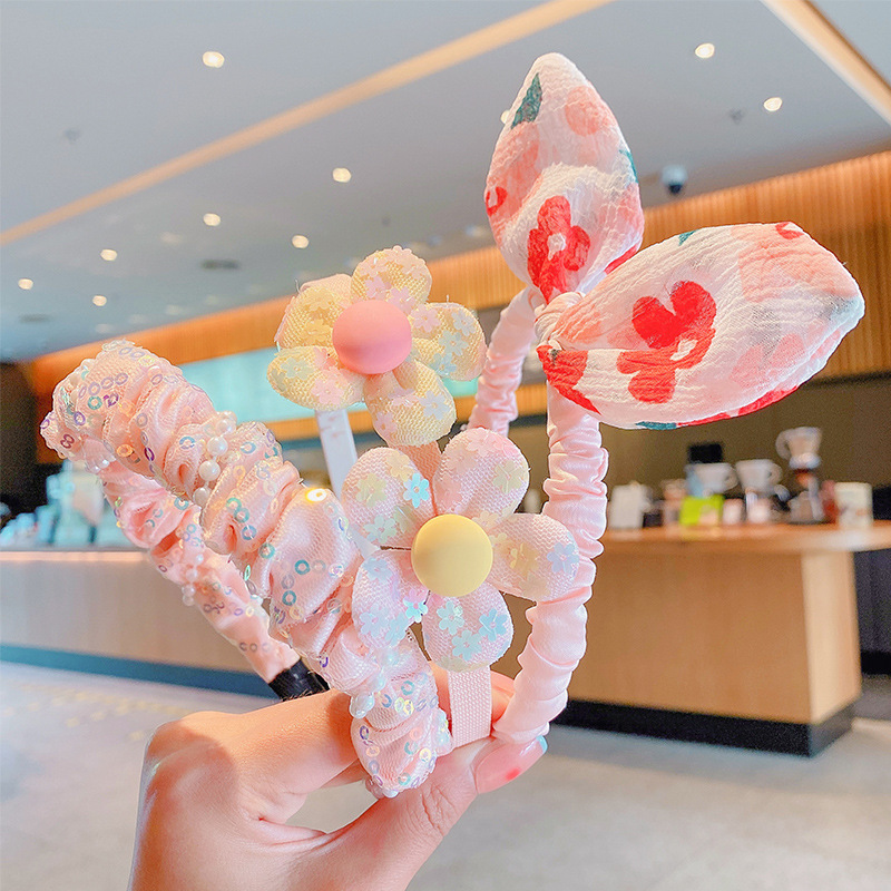 De tres piezas de los niños de la estrella Delu diadema niñas banda para el cabello las niñas no lastiman el cabello roto diadema antideslizante banda para el cabello Mujer