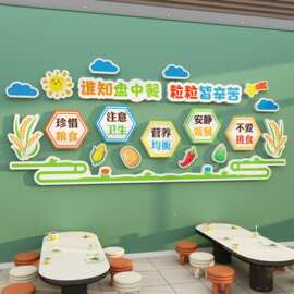小饭桌墙面装饰厨房用品托管班文化贴食堂育坊幼儿园环创主题中大