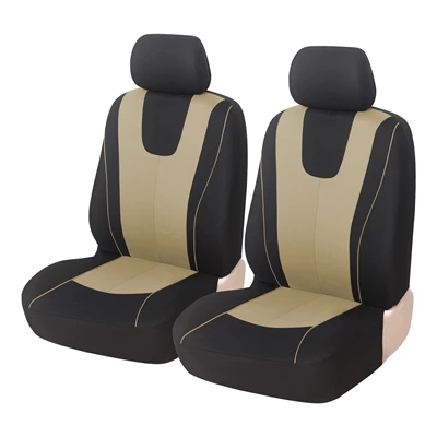 Universal seat cover, Polyester Fabric, Four-Season Seat Cushion Covers - front-seat-beige-1