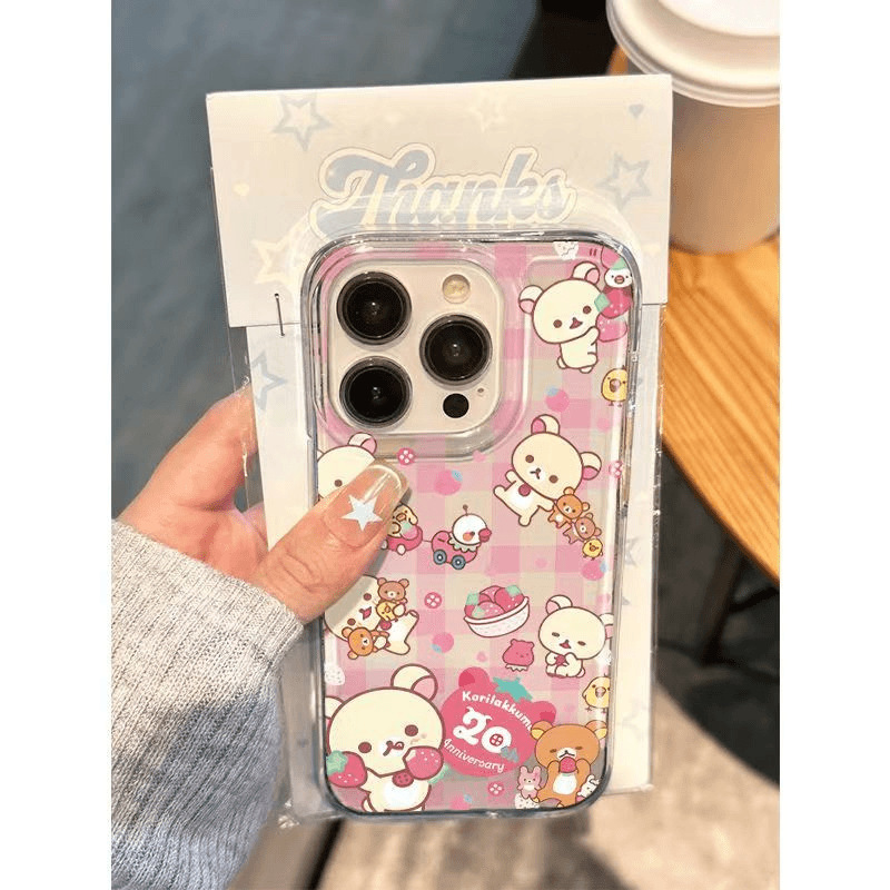 Kick Bear for Apple 16PROMAX Phone Case iPhone15plus Soft Case 14 Cartoon 13 Fun XS