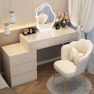 Cream Style Bedroom Dressing Table Light Luxury New Modern Retractable Storage Cabinet Dressing Table Integrated Multi-Functional Dressing Table