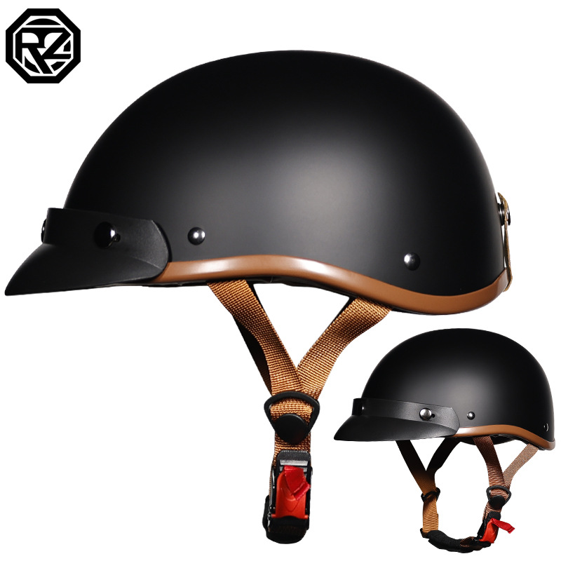 Casco de media casco retro coche eléctrico de verano cuatro estaciones hombre y mujer casco de coche eléctrico