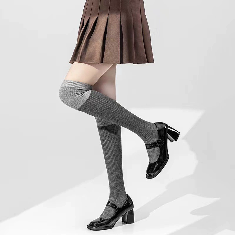 Winter woolen long keep warm knee socks, high boots, increased thickness, maxi length