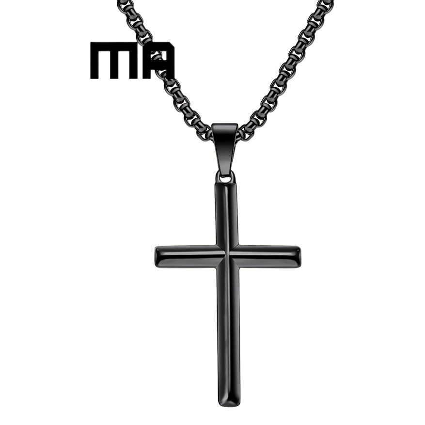 Cruz de superficie de diamante de acero inoxidable collar de la Cruz fría neutral estilo de los hombres y las mujeres usan la joyería Colgante Cruz