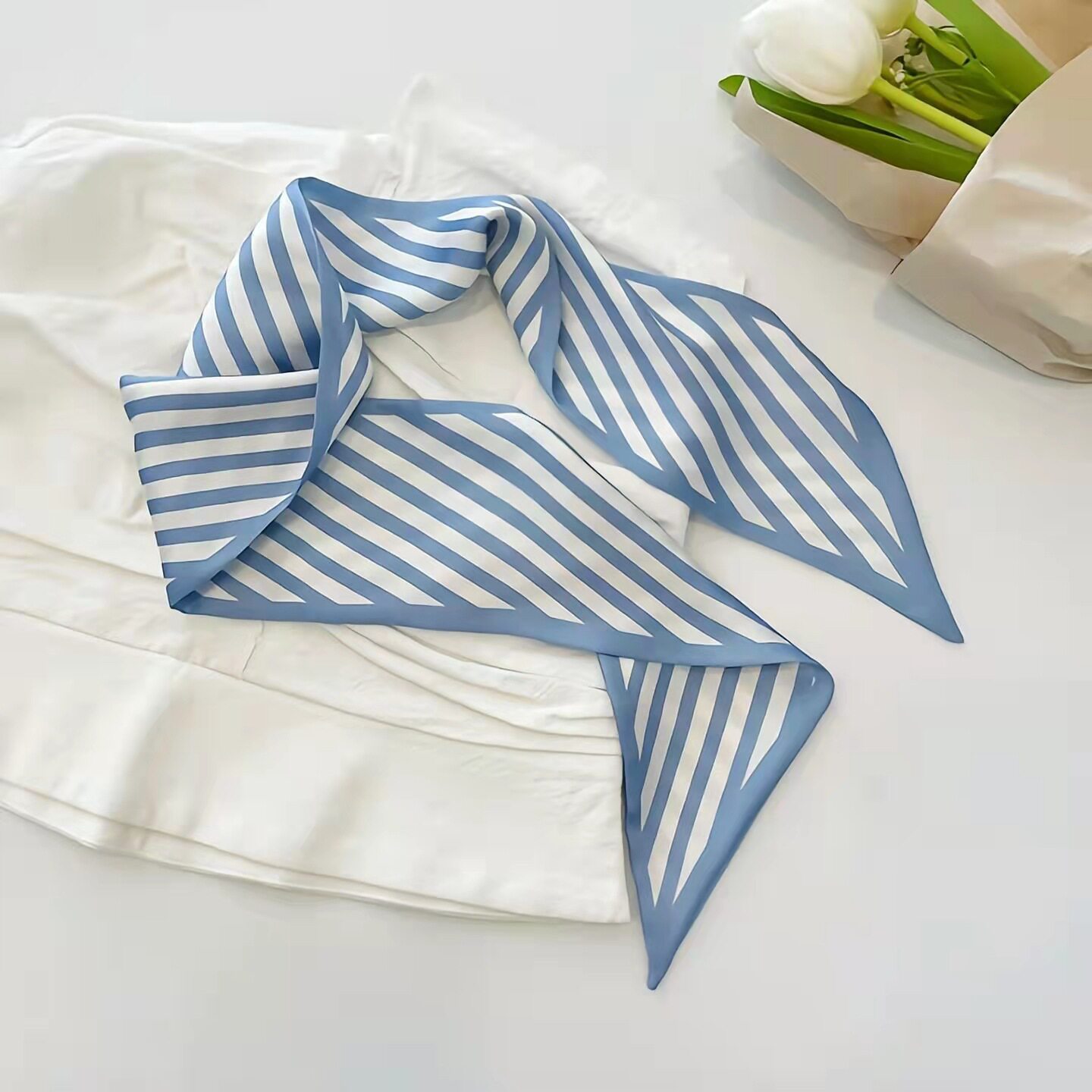 Blue striped headband