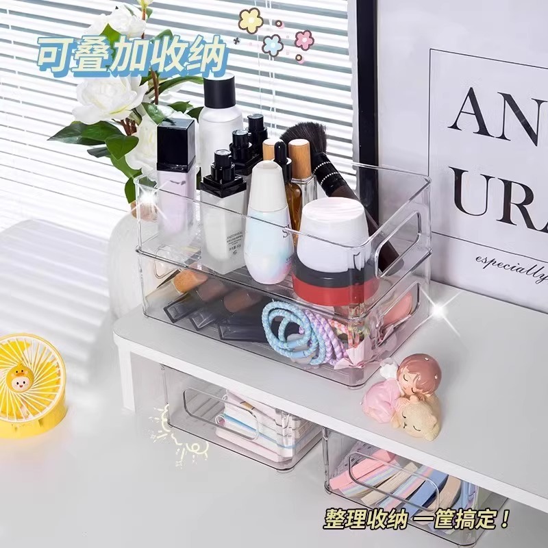 本収納ボックス透明本雑物化粧品収納バスケット学生デスクトップ整理ボックスアクリル収納ボックス|undefined
