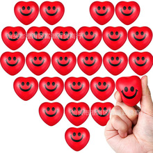 跨境热卖4CM桃心笑脸发泡PU球情人节礼品爱心压力迷你解压球玩具