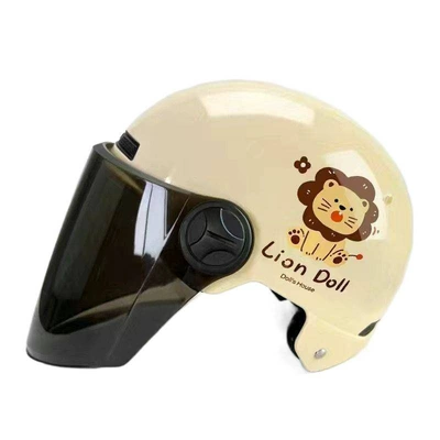 Motosiklet kaskı (dəbilqə) — cat-themed half helmet for electric vehicles, suitable