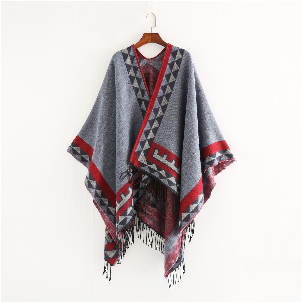 El estilo nacional tibetano Yunnan turístico vestido con una capa de moda universal gruesa bufandas cálidas a prueba de viento