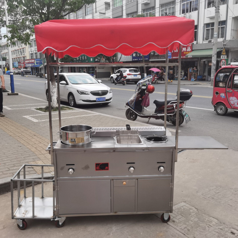 小吃车推车多功能移动臭豆腐铁板炉夜市卤肉早餐油炸锅炸串摆摊车|undefined