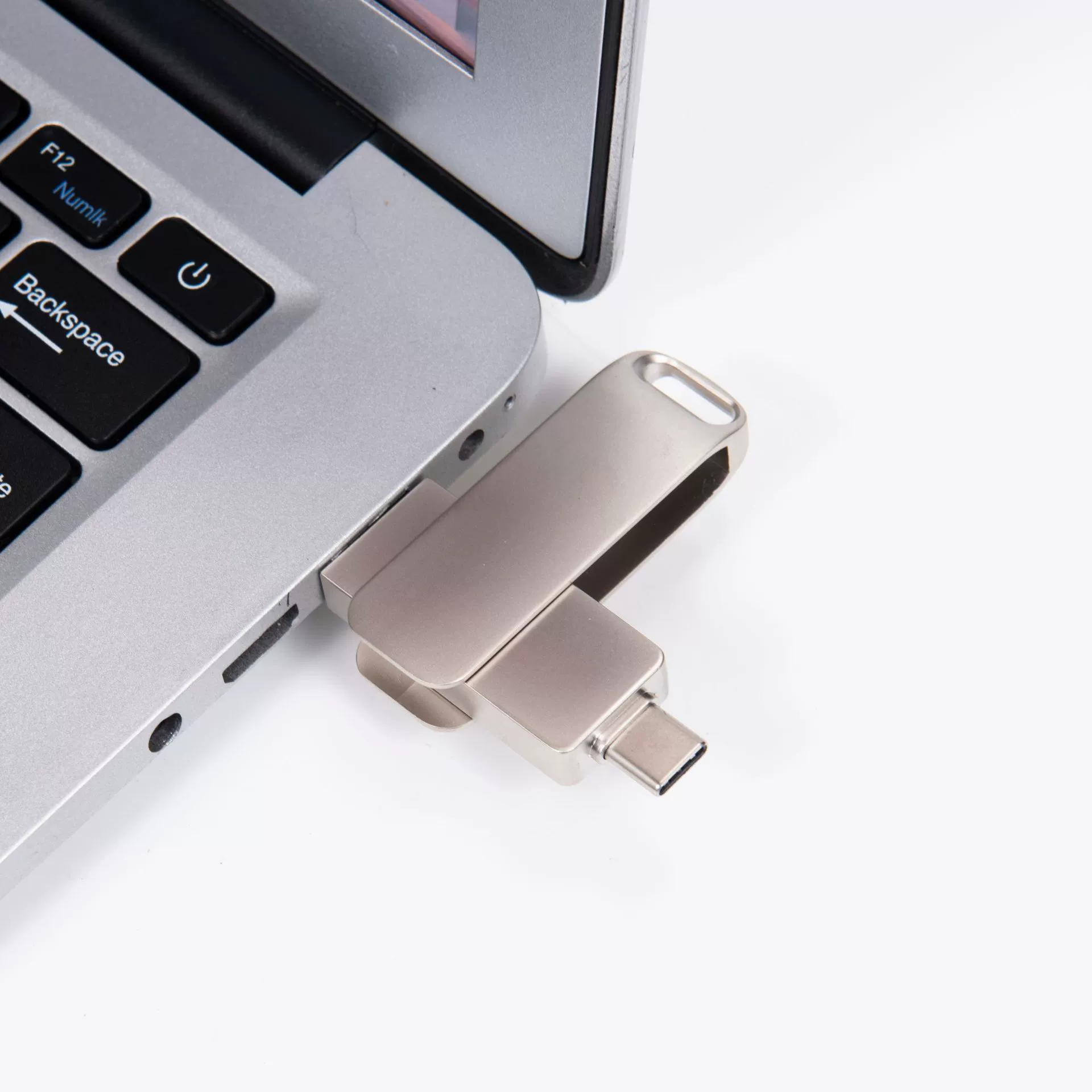 Металлическая вращающаяся USB-флешка 64 Гб, высокоскоростная USB-флешка для мобильных телефонов 32 Гб, оптом с гравировкой логотипа в подарок, 128 Гб для корпоративных промоакций, 16 Гб