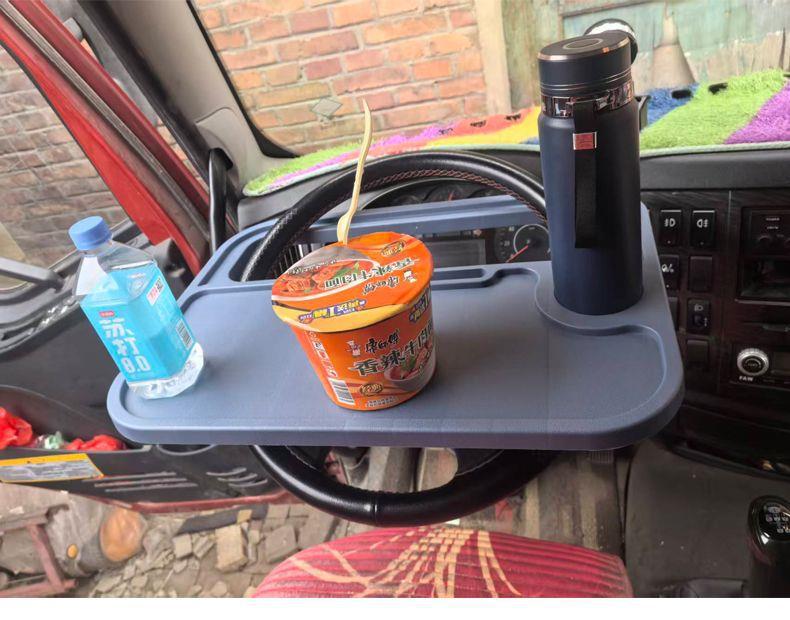 Truck Multifunctional Steering Wheel Table, In-Vehicle Plastic Multifunctional Semi-Trailer Dining Table, Driver's Cabin