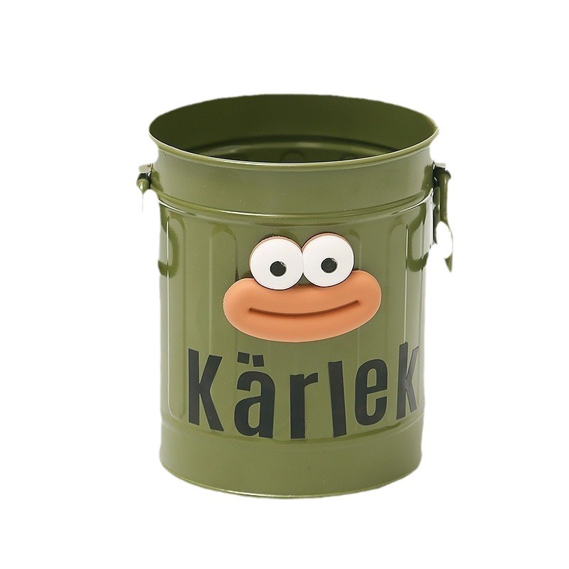 Extrañamente boca grande caja de lápiz de hierro forjado de gran capacidad de escritorio de almacenamiento de estudiantes caja de lápiz de oficina adornos lindos