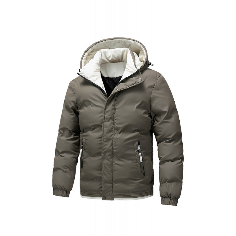 2024 nueva chaqueta de algodón de moda de color sólido de dos lana gruesa, cómoda y cálida