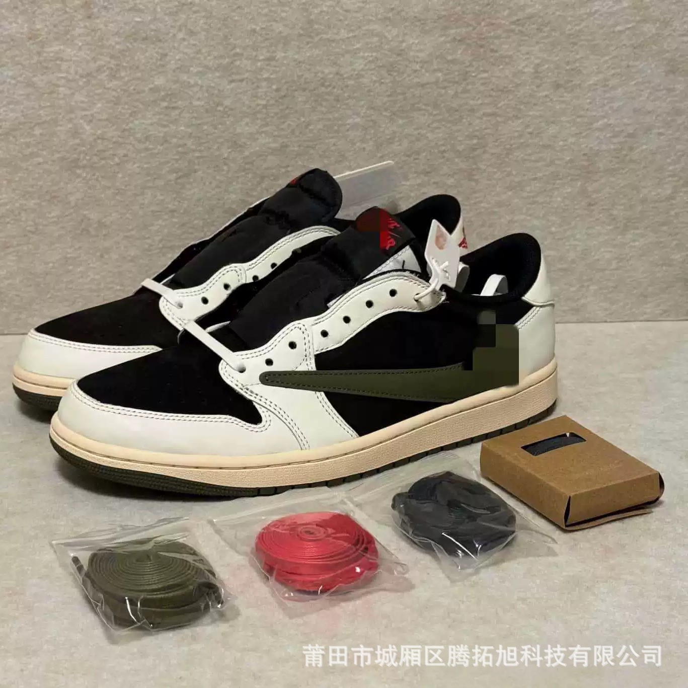 Cross-border authentic AJ1 sneakers, featuring the iconic "swoosh" design, for men and women, in the "Lightning Black Samurai" colorway, designed by Hiroshi Fujiwara, casual basketball shoes