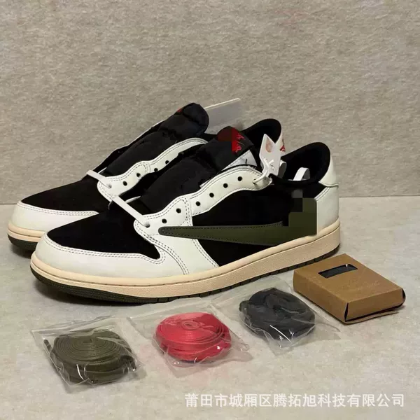 Cross-border authentic AJ1 sneakers, featuring the iconic "swoosh" design, for men and women, in the "Lightning Black Samurai" colorway, designed by Hiroshi Fujiwara, casual basketball shoes