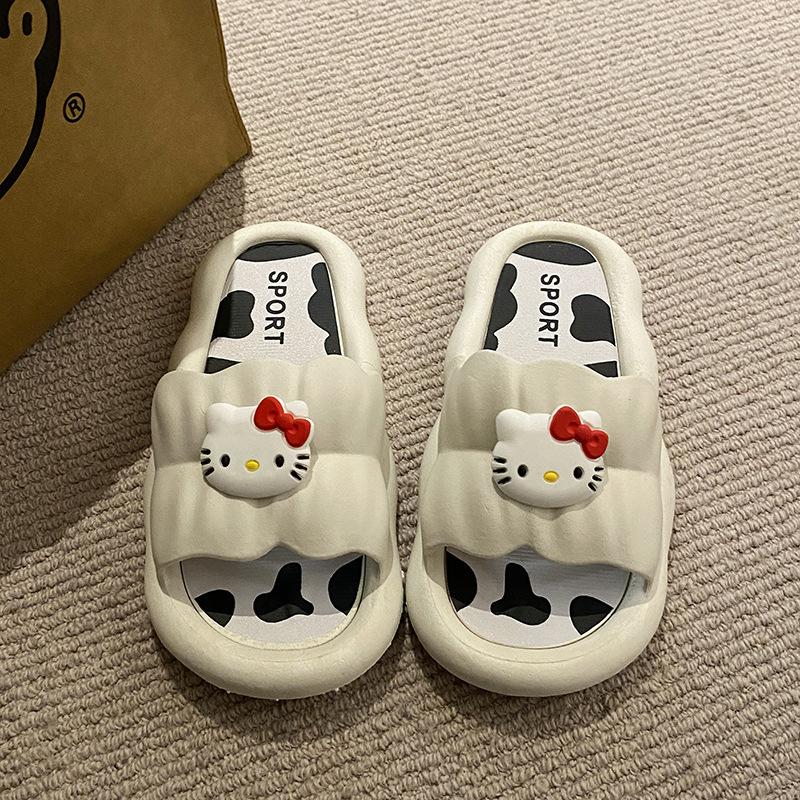 New Cartoon Slippers Women's Outer Wear Cartoon Cute All-Match Soft Bottom Non-Slip Indoor Home Bathing Sandals for Women