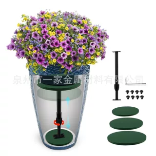 跨境专供可调节高度花盆插入件适用于大型花盆上升木质花盆填料