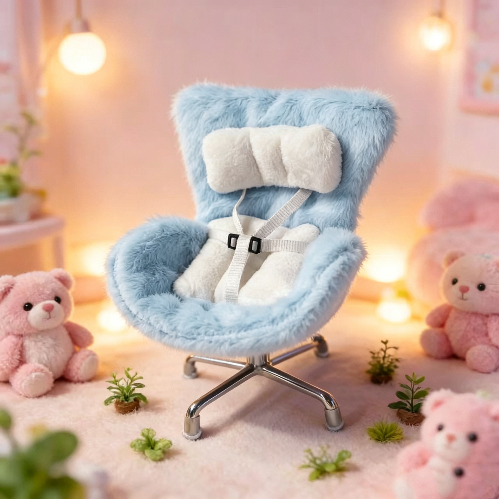 Cross-Border Applicable Doll Pendant, Cute Plush Car Safety Seat, Car Air Vent Decoration, Car Interior Decoration