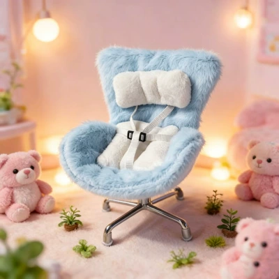 Decoration, Car Interior Decoration, Car ornaments - light-blue-headrest-style-plush-chair-with-legs