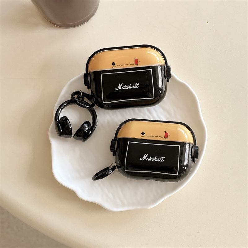 Ins Classy Dark Marshall Audio Equipment Suitable for Airpods4/Pro3 Earphone Protective Case Cover for the Second and Third Generations New Models Ins Classy Dark Marshall Audio Equipment Suitable for Airpods4/Pro3 Earphone Protective Case Cover for the Second and Third Generations New Models