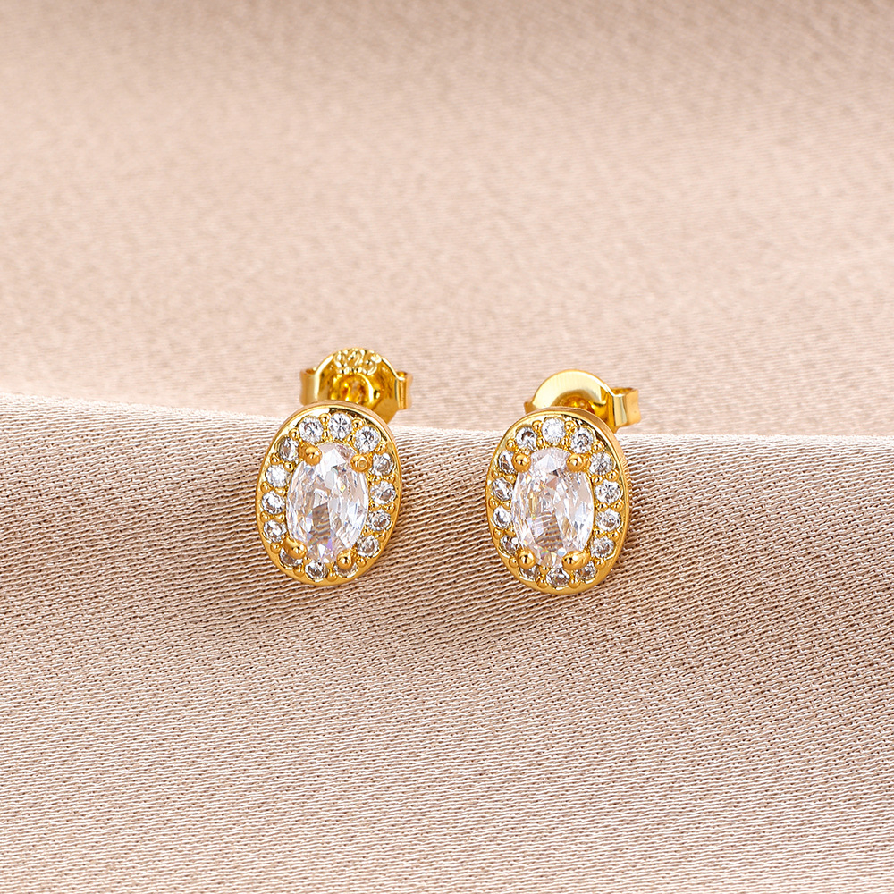7g Weight Copper Ear Needle Material 18K Gold Plated Plating Material Zircon Inlay Material Ear Studs Classification 1 Piece Quantity Daily Occasion Copper Material Geometric, Heart Shape, Crown Pattern All Seasons Season Women's Gender Inlay Design Sweet Style 1 Piece Sweet Geometric Heart Shape Crown Inlay Copper Zircon 18K Gold Plated Ear Studs 6