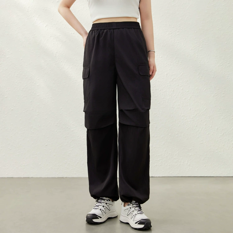 Модная уличная одежда для женщин с пышными формами: удобные брюки с эластичной талией, универсальные, стройнящие, больших размеров, летняя новинка 2025 года