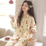 睡衣女纯棉磨毛可爱卡通秋季新款甜美印花女士家居服长袖套装